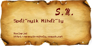 Spányik Mihály névjegykártya