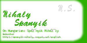 mihaly spanyik business card